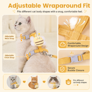 Bee Cat Harness and Leash Set for Cats CW-005 相册3