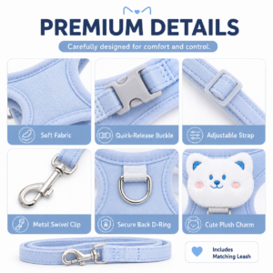 Cat Vest Harness with Leash for Cats CW-007 相册4