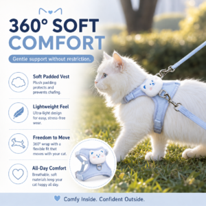 Cat Vest Harness with Leash for Cats CW-007 相册5