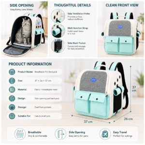 All-Season Breathable Cat Dog Travel Backpack Carrier CW-008 相册1