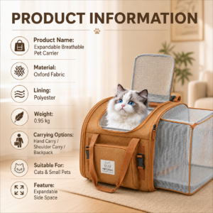 Expandable Large Cat Backpack Carrier for Pet Travel CW-009 相册1