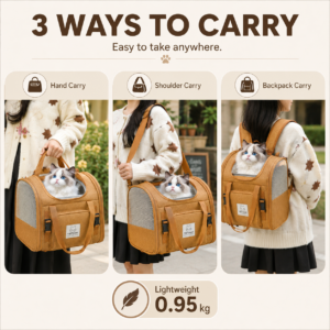 Expandable Large Cat Backpack Carrier for Pet Travel CW-009 相册4