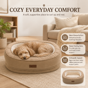 Water-Resistant Orthopedic Pet Bed - Raised bolster support CW-010