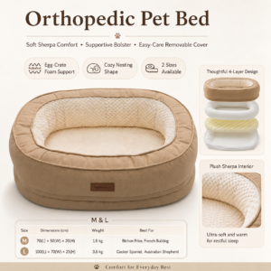 Water-Resistant Orthopedic Pet Bed - Raised bolster support CW-010 相册3