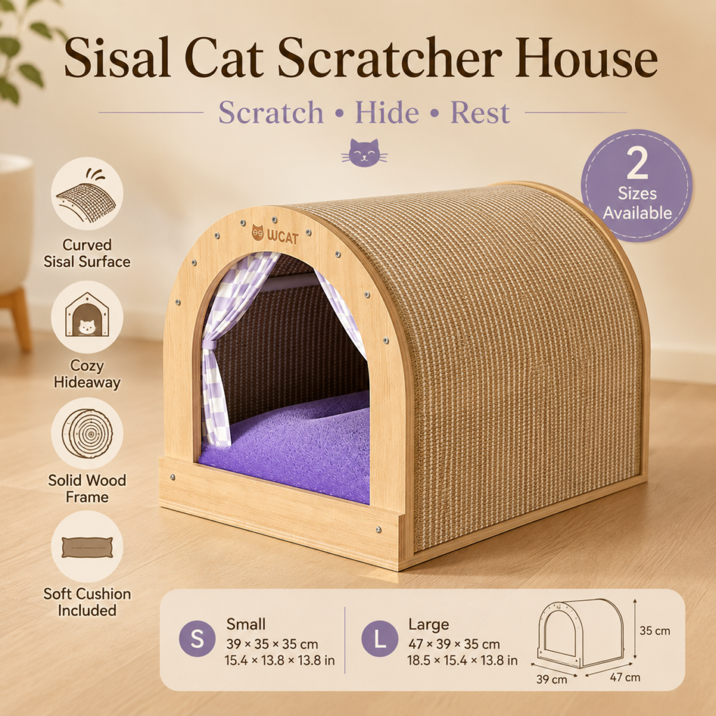 Curved Sisal Cat House Scratcher for Cats CW-012