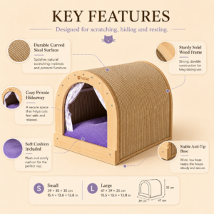 Curved Sisal Cat House Scratcher for Cats CW-012 相册1