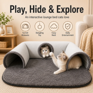 Elevated Wooden Cat Bunk Bed for Cats CW-016 相册3