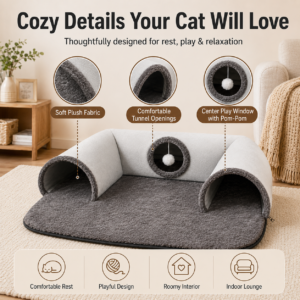 Elevated Wooden Cat Bunk Bed for Cats CW-016 相册5