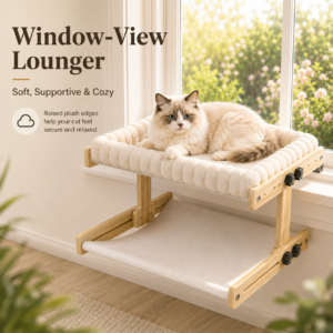 Double-Layer Wooden Cat Window Perch for Cats CW-019 相册4