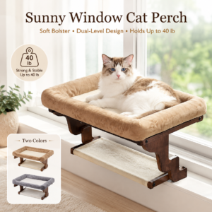 Single-Layer Plush Cat Window Perch for Cats CW-020