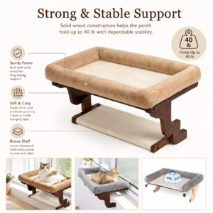 Single-Layer Plush Cat Window Perch for Cats CW-020 相册2
