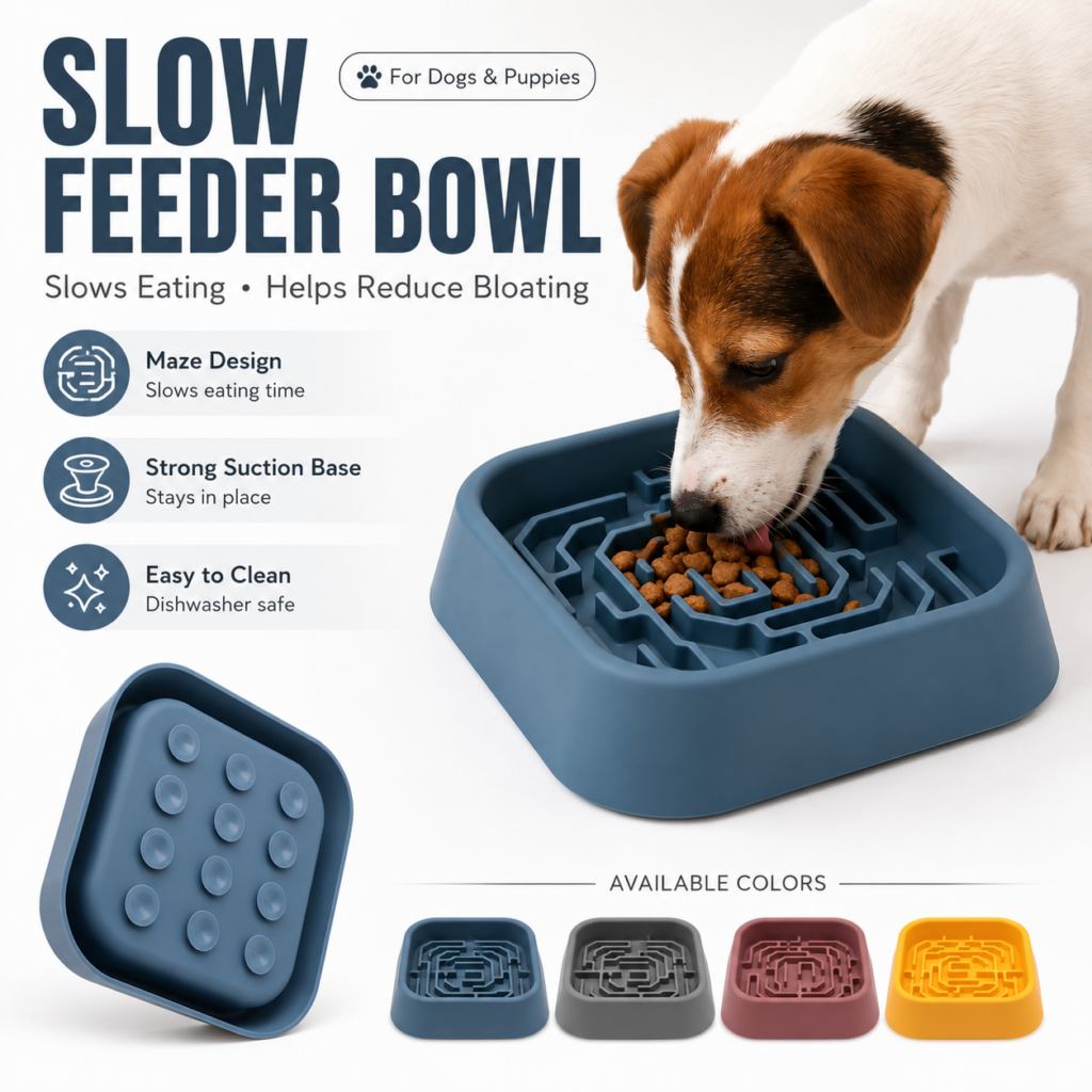 Ceramic-Style Pet Feeding Bowl - Rounded bowl shape CW-021