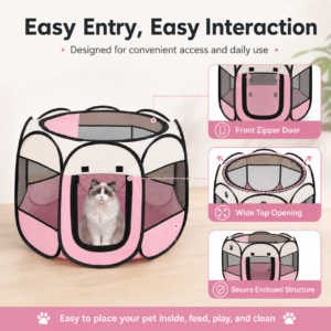 Foldable Mesh Pet Playpen - Foldable portable pen CW-022 相册1