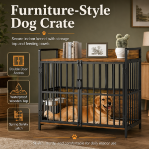 Furniture-Style Wooden Top Dog Crate for Dogs CW-023