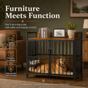 Furniture-Style Wooden Top Dog Crate for Dogs CW-023 相册5