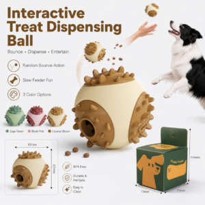 Rubber Treat Dispensing Chew Toy - Textured cube design CW-024