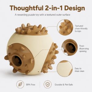Rubber Treat Dispensing Chew Toy - Textured cube design CW-024 相册4