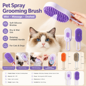 Self-Cleaning Pet Grooming Brush - Dense grooming pins CW-025