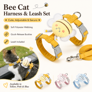 Bee H-Style Cat Harness and Leash Set for Cats CW-029