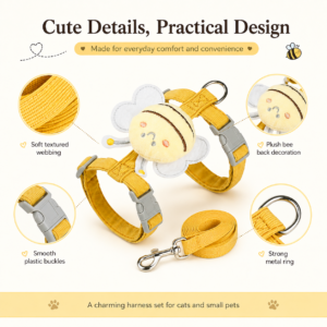 Bee H-Style Cat Harness and Leash Set for Cats CW-029 相册5