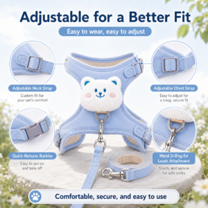 Cat Vest Harness with Leash for Cats CW-030 相册3