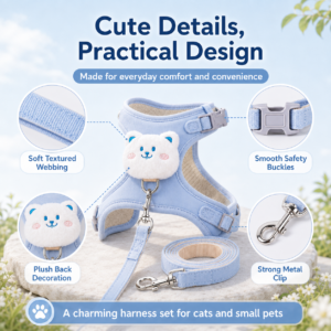 Cat Vest Harness with Leash for Cats CW-030 相册4