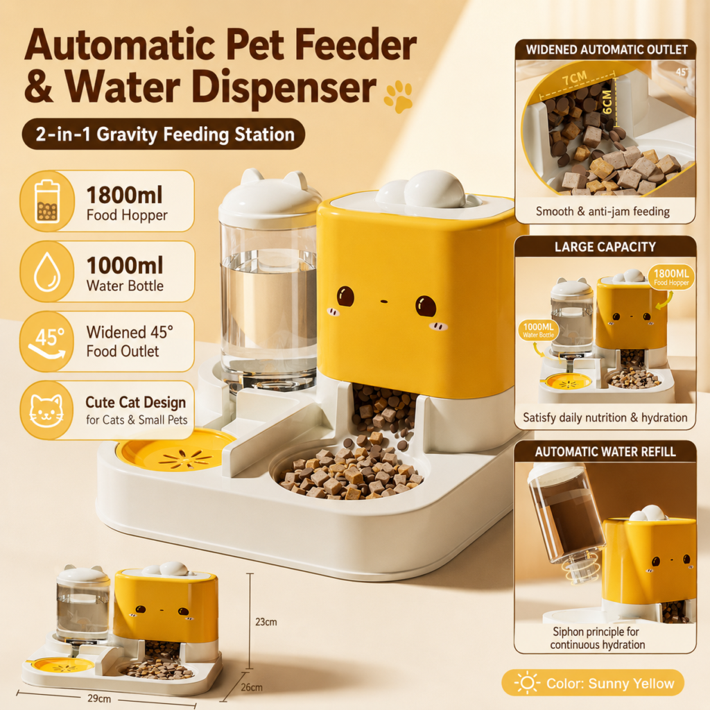 Automatic Pet Feeder and Water Dispenser Set | Pet Daily Supplies CW-032
