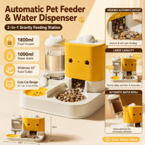 Automatic Pet Feeder and Water Dispenser Set | Pet Daily Supplies CW-032