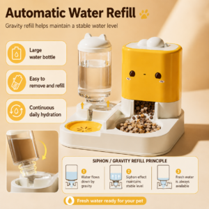 Automatic Pet Feeder and Water Dispenser Set | Pet Daily Supplies CW-032 相册3