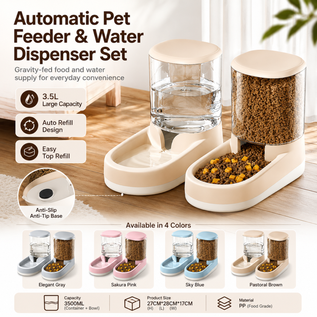 Automatic Pet Food and Water Dispenser | Pet Daily Supplies CW-033