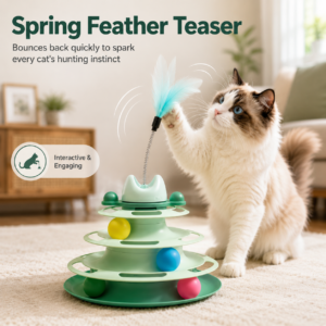 Four-Level Cat Track Tower Toy for Cats CW-041 相册1