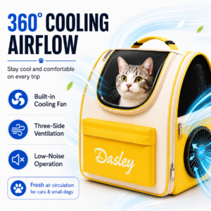 AI Smart Fan Foldable Cat Dog Travel Backpack Carrier CW-093 相册2