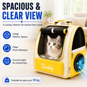 AI Smart Fan Foldable Cat Dog Travel Backpack Carrier CW-093 相册3