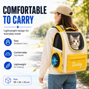 AI Smart Fan Foldable Cat Dog Travel Backpack Carrier CW-093 相册4