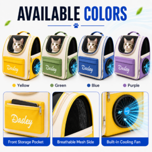 AI Smart Fan Foldable Cat Dog Travel Backpack Carrier CW-093 相册5
