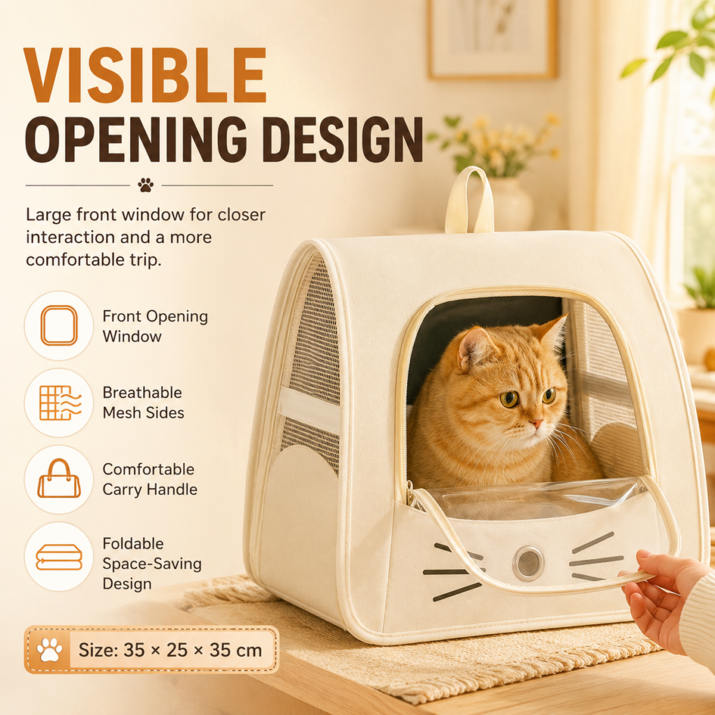 Foldable Anti-Scratch Cat Backpack Travel Carrier Bag CW-094