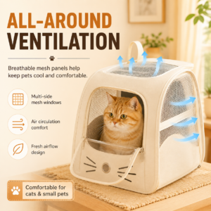 Foldable Anti-Scratch Cat Backpack Travel Carrier Bag CW-094 相册2