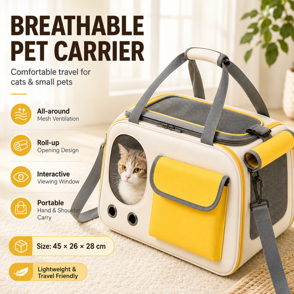 Foldable Breathable Cat Dog Travel Backpack Carrier CW-095