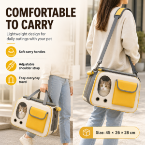 Foldable Breathable Cat Dog Travel Backpack Carrier CW-095 相册4