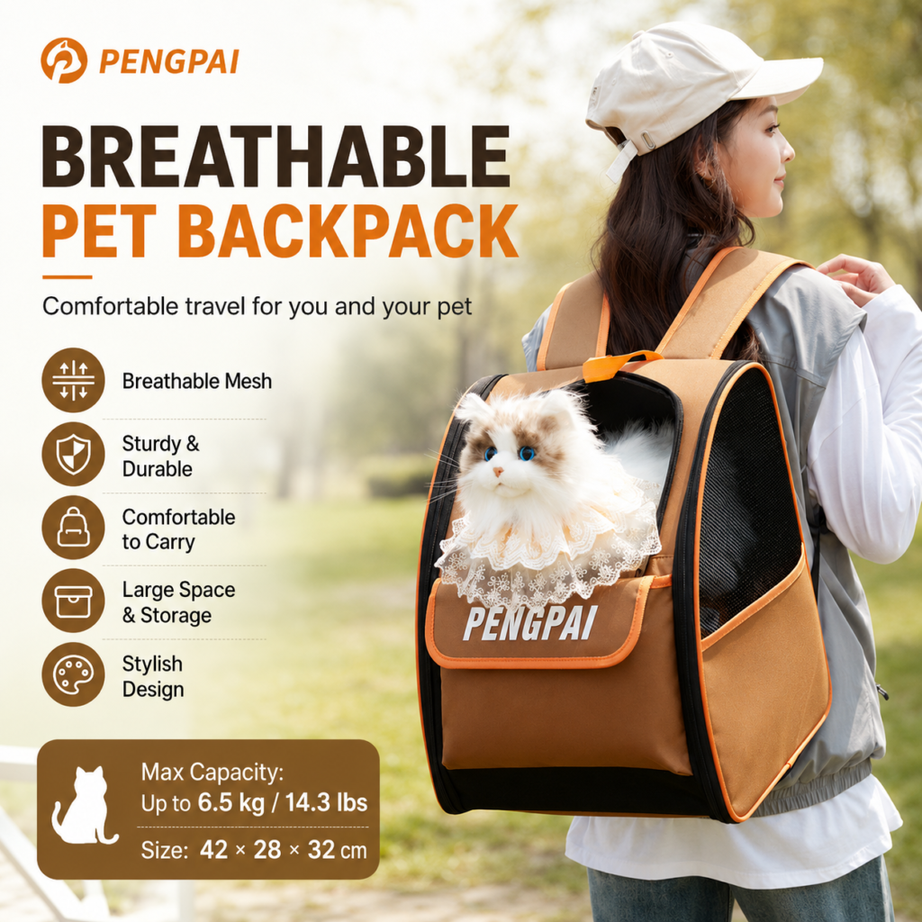 Foldable Large Breathable Cat Dog Backpack Carrier CW-096