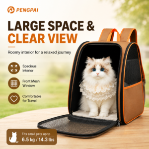 Foldable Large Breathable Cat Dog Backpack Carrier CW-096 相册3
