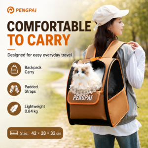 Foldable Large Breathable Cat Dog Backpack Carrier CW-096 相册4
