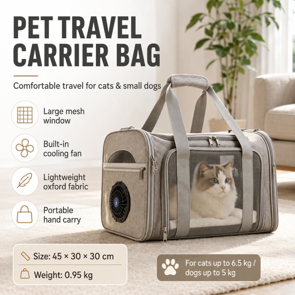 Foldable AI Fan Pet Backpack for Cats and Small Dogs CW-097