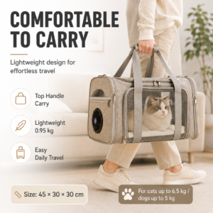 Foldable AI Fan Pet Backpack for Cats and Small Dogs CW-097 相册4