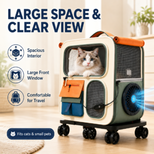 AI Smart Pet Trolley Backpack with Fan and Pockets CW-098 相册2