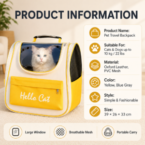 Foldable Waterproof Cat Dog Space Capsule Backpack CW-100 相册1