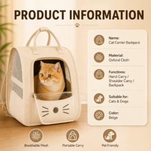 Foldable Anti-Scratch Cat Travel Backpack Carrier Bag CW-101 相册1