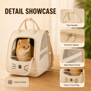 Foldable Anti-Scratch Cat Travel Backpack Carrier Bag CW-101 相册5