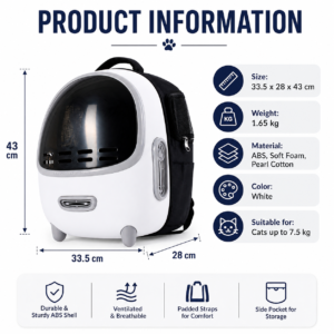 Portable Cat Backpack with Tinted Space Capsule Window CW-102 相册1
