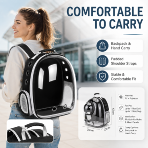 Breathable Space Capsule Cat Backpack with Clear Window CW-103 相册2